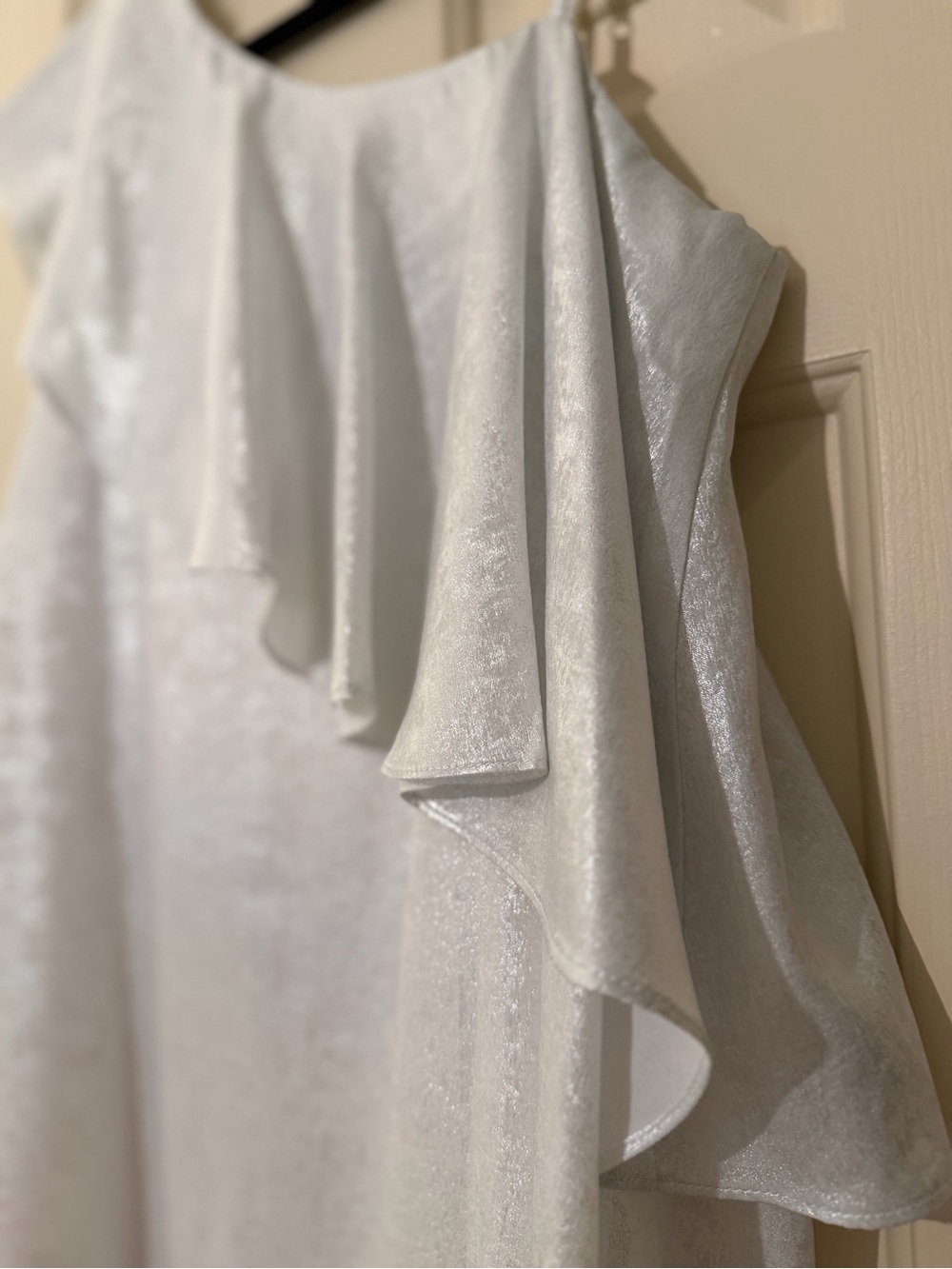 TCEC White One-Shoulder Ruffle Dress - Picture 4 of 4